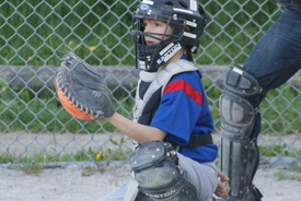 ROCK SOLID > TP catcher Oliver (6) a.k.a. "OLY" called a great game for TP starter Aaron from behind home plate. "OLY" also collected two walks, one run scored and a RBI in three plate appearances.
