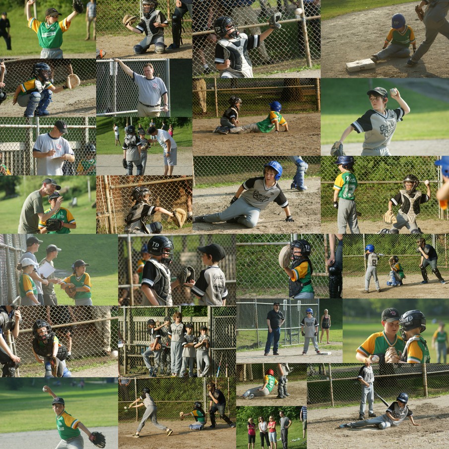 Collage pictures taken at the Mosquito Division game between the Mets and Pirates at the Bickford Park South Diamond on June 12, 2014.