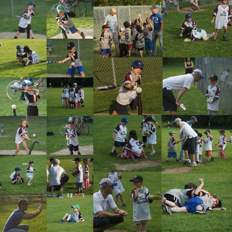 Collage pictures from the Condors & Puffins Tee Ball Division game at the Bickford Park North Diamond on July 31, 2014.