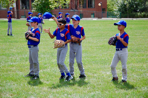 The TP Rookie Ball Selects warm up at Neilson Park prior to their EBA Semi-Final Game versus Royal York. [Photo courtesy of Cynthia Chan]